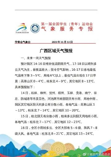 广西未来15日天气预报，冷暖交替频繁，需防局部强对流天气